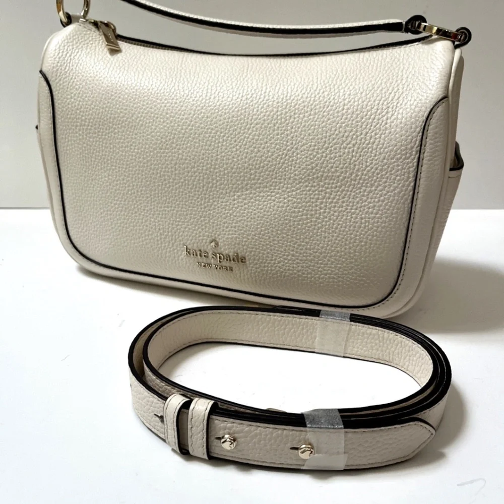 Kate Spade Smoosh Satchel Crossbody Parchment Leather K6047 Hobo Bag NWT